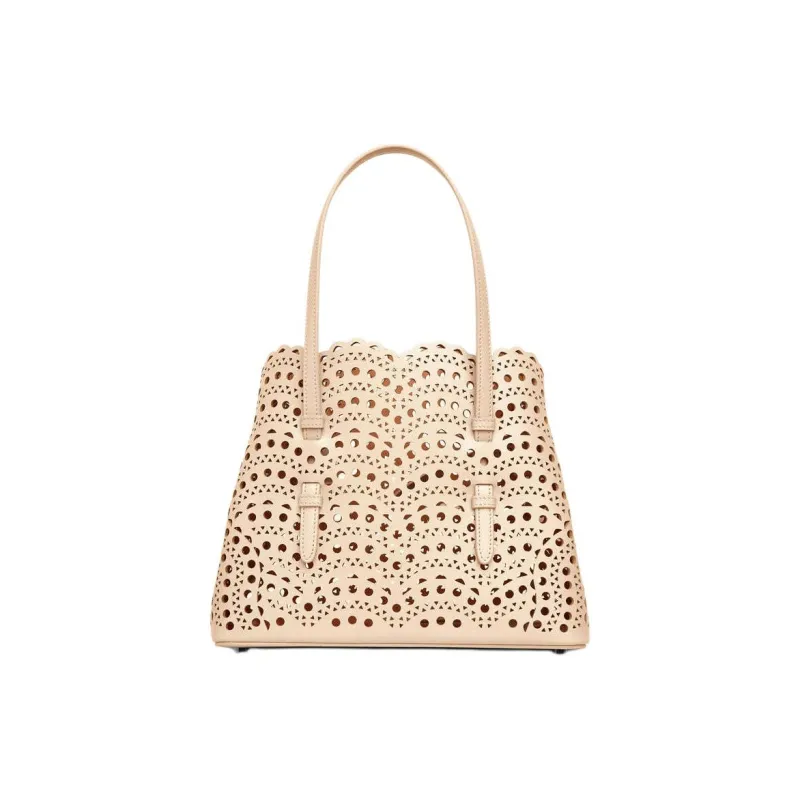 Alaia Cow Leather Shoulder Bag Crossbody Bag Handbag Women's Beige-0