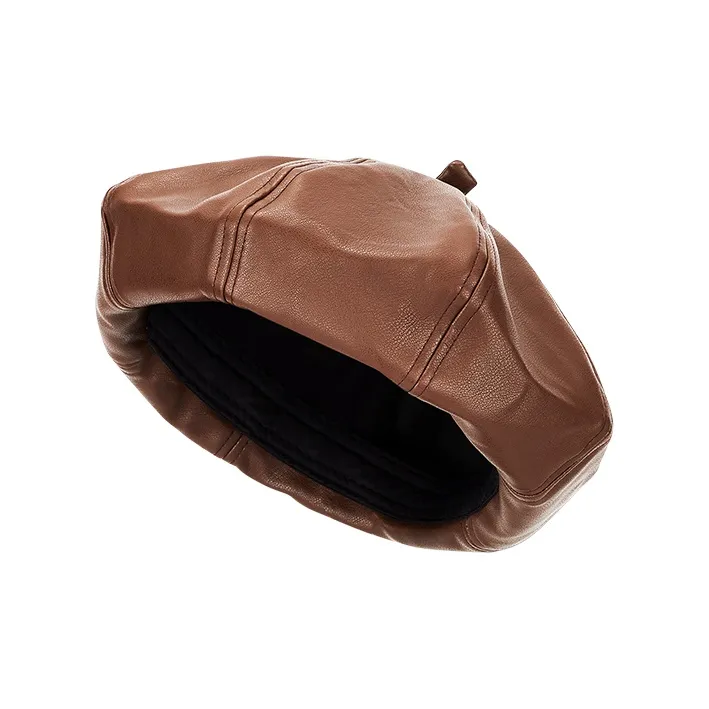 MUYKUY PU Leather Berets Women's-3
