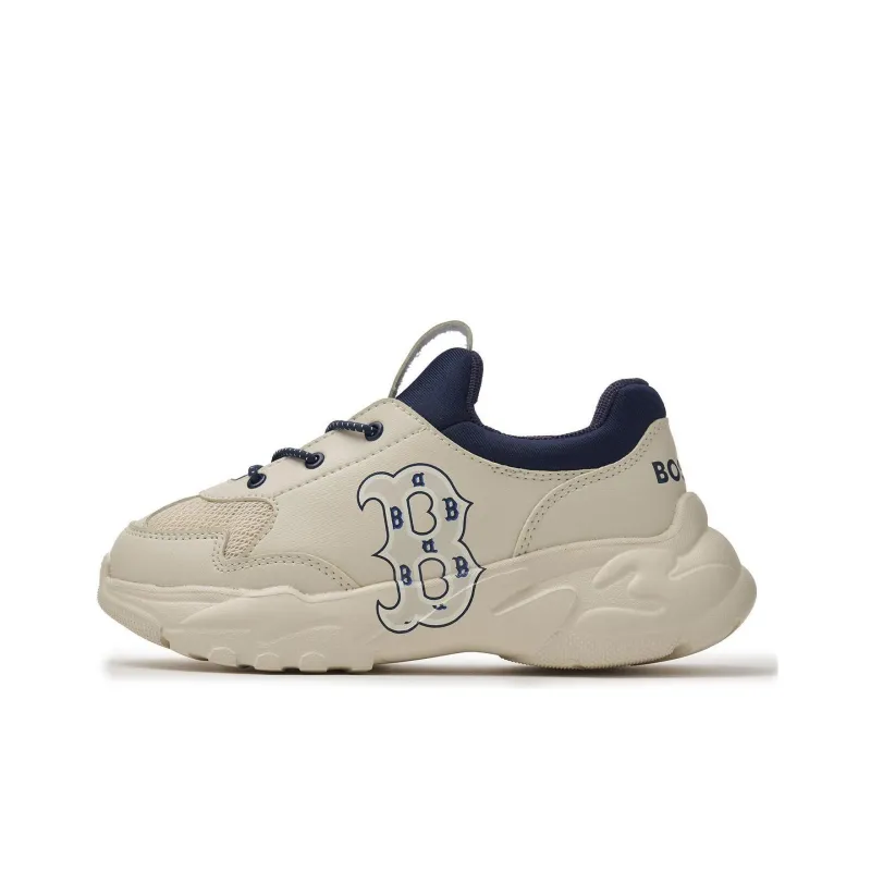 MLB Big Ball Chunky Boston Red Sox Anti Slip Wear Resistant Low Top Kids Lifestyle Shoes Beige Blue Teenagers-0