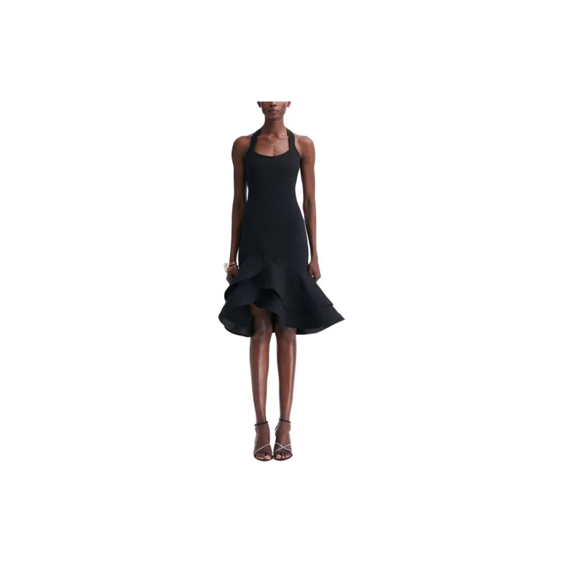 OSCAR DE LA RENTA Floral-belt Ruffle Dress-1