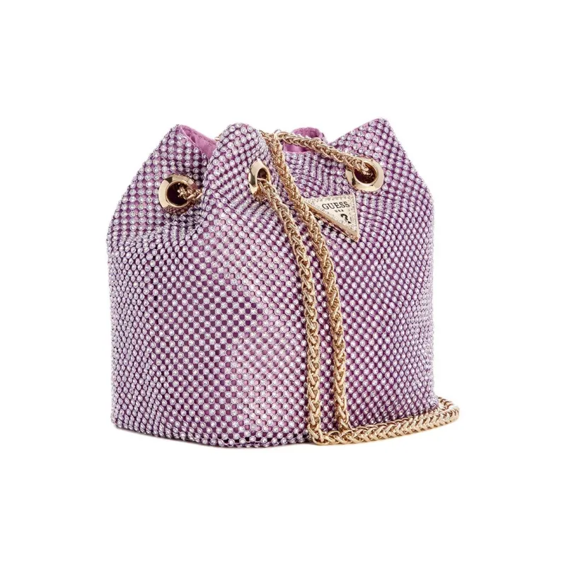 GUESS Aluminum Bucket Bags Crossbody Bag Shoulder Bag Mini Women's Pink Purple-1