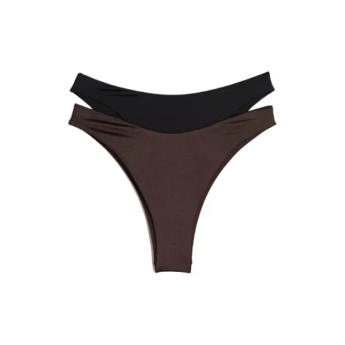 H&M Swimming Shorts Women's 2-Pack Dark Brown+Black