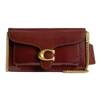 COACH Tabby Leather Shoulder Bag Crossbody Bag Small Size Women's Dark Brown