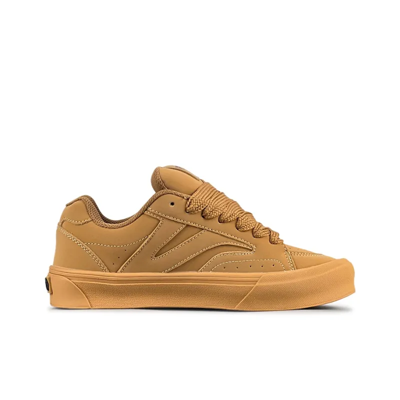VFDF Puffy Shoes Wear Resistant Slip Resistant Low Top Skateboard Shoes Unisex Wheat-1
