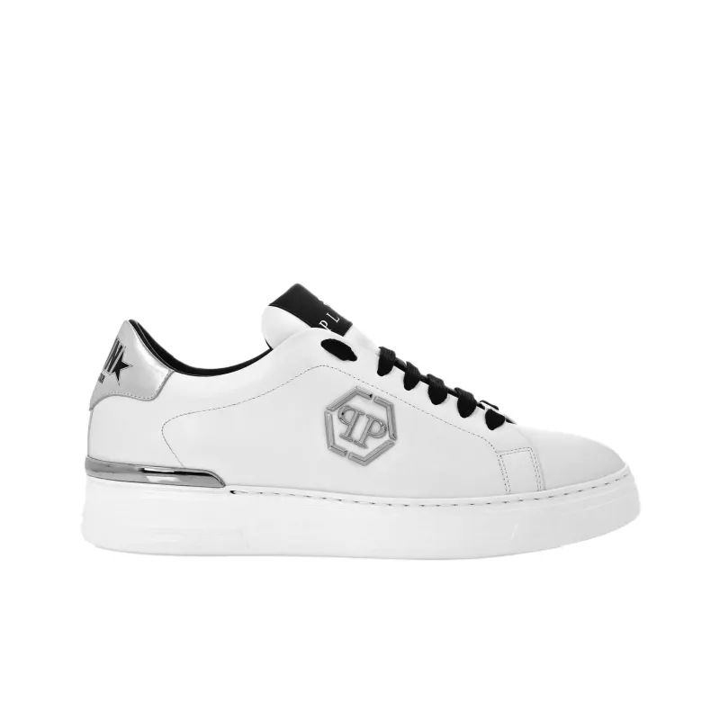 PHILIPP PLEIN Hexagon Low Top Skateboard Shoes Unisex White-1