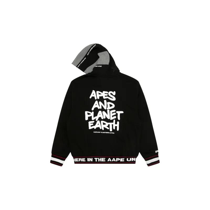 Aape By *A Bathing APE® Moonface Logo Hooded Varsity Jacket-1