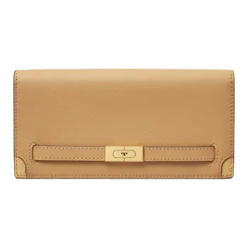 TORY BURCH Calfskin Wallet Women's Nut