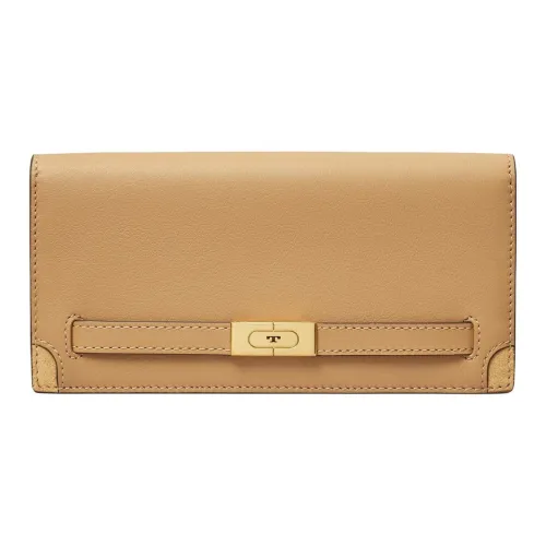 TORY BURCH Calfskin Wallet Women's Nut