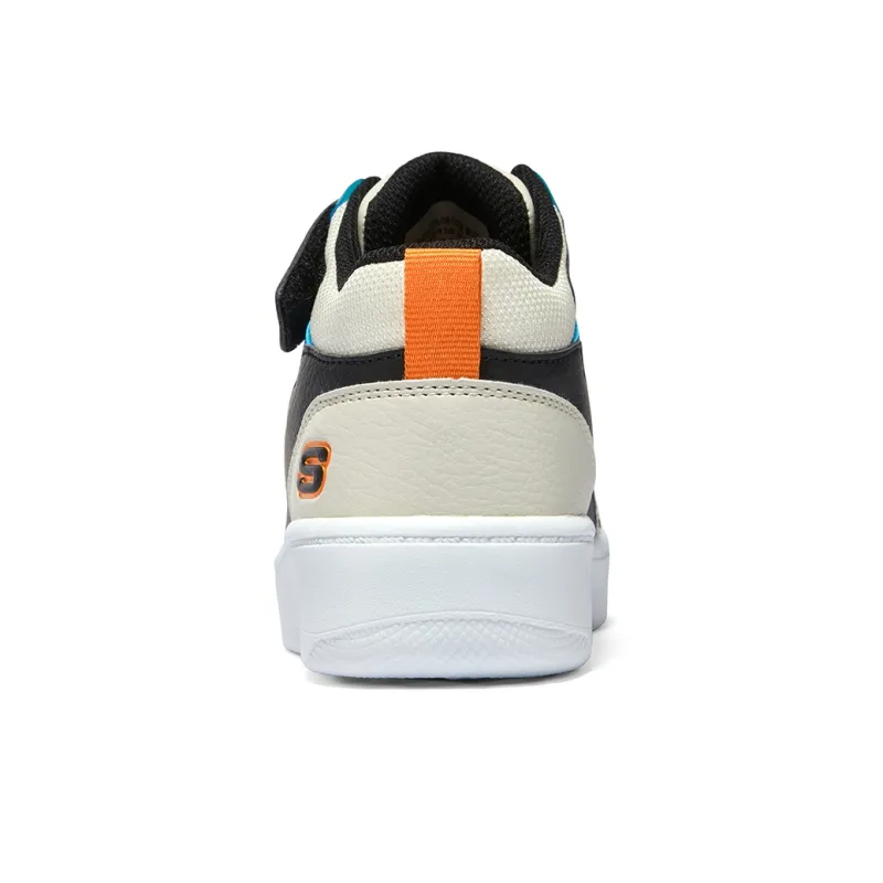 Skechers Slip-Resistant Cushioning Wear-Resistant Low-Top Kids' Skateboarding Shoes Black White Orange Teenagers-4