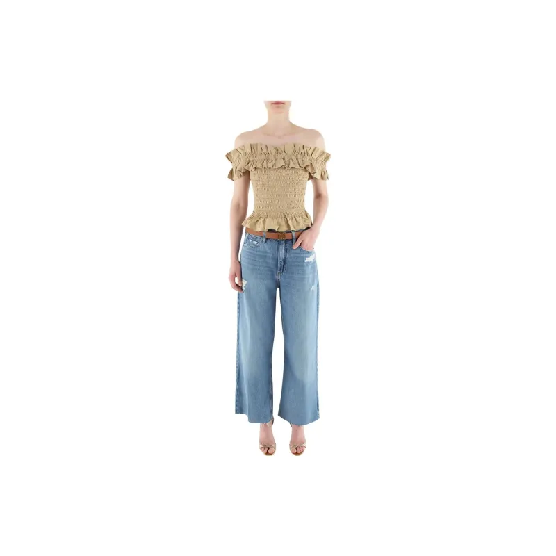 FRAME Le High 'N' Tight Distressed Wide-Leg Jeans-1