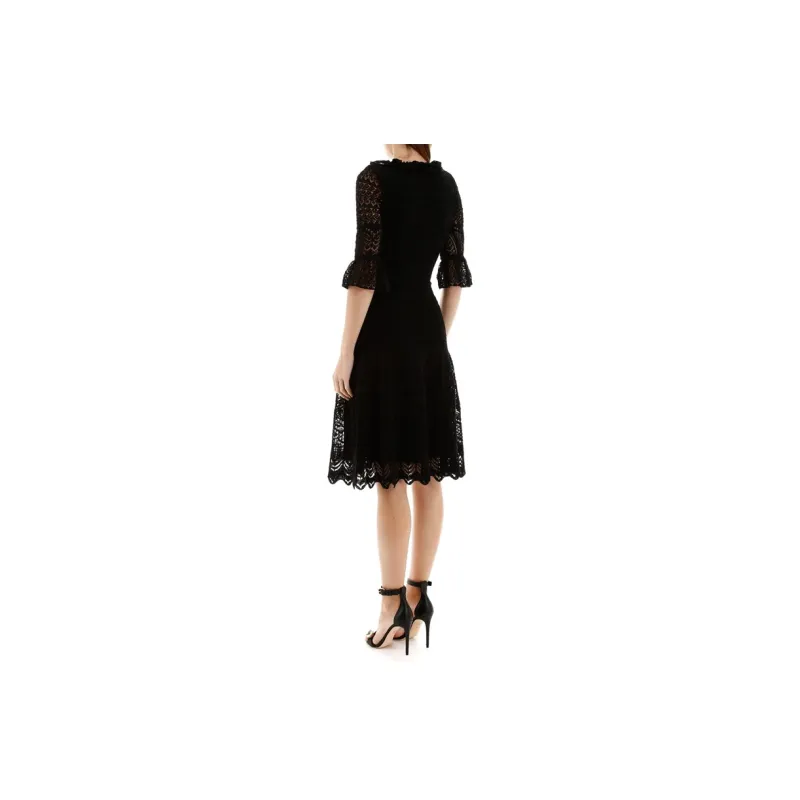 Alexander McQueen Short Sleeved Dresses Women's Black-3