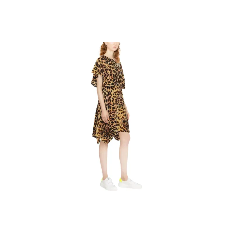 Stella McCartney Leopard print Silk Flounce Dress-2