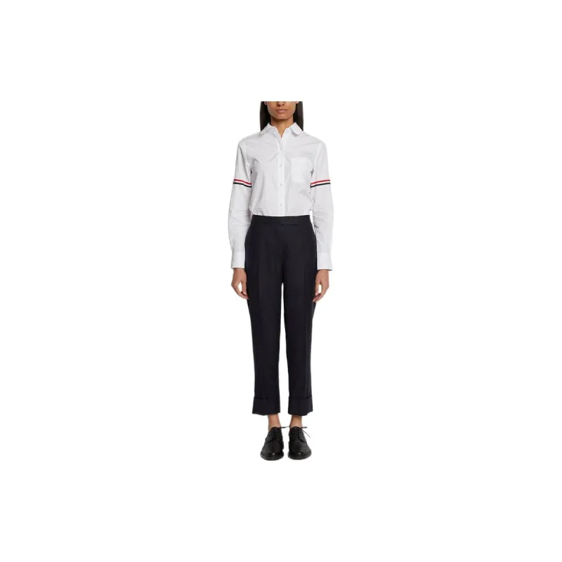 THOM BROWNE Super 120s Cropped Wool Trousers-2