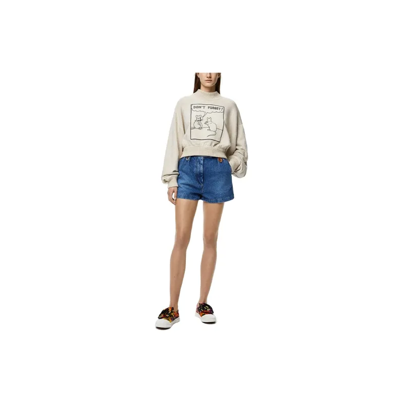 LOEWE Denim Shorts Women's Blue-1