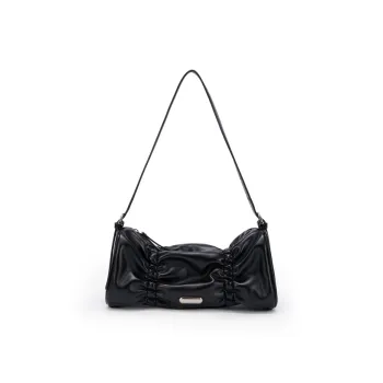 OMI Synthetic Leather Portable Crossbody Bag, Shoulder Bag Women's Black/White/Silver