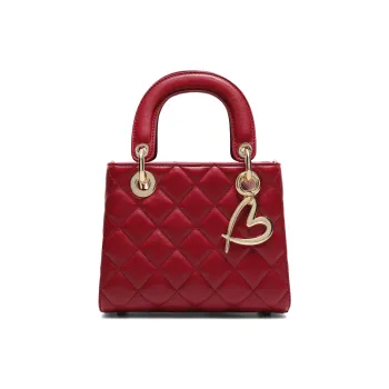 BELLE Rich And Soft Glutinous Rice One Shoulder Handbag Medium Size Women's Red