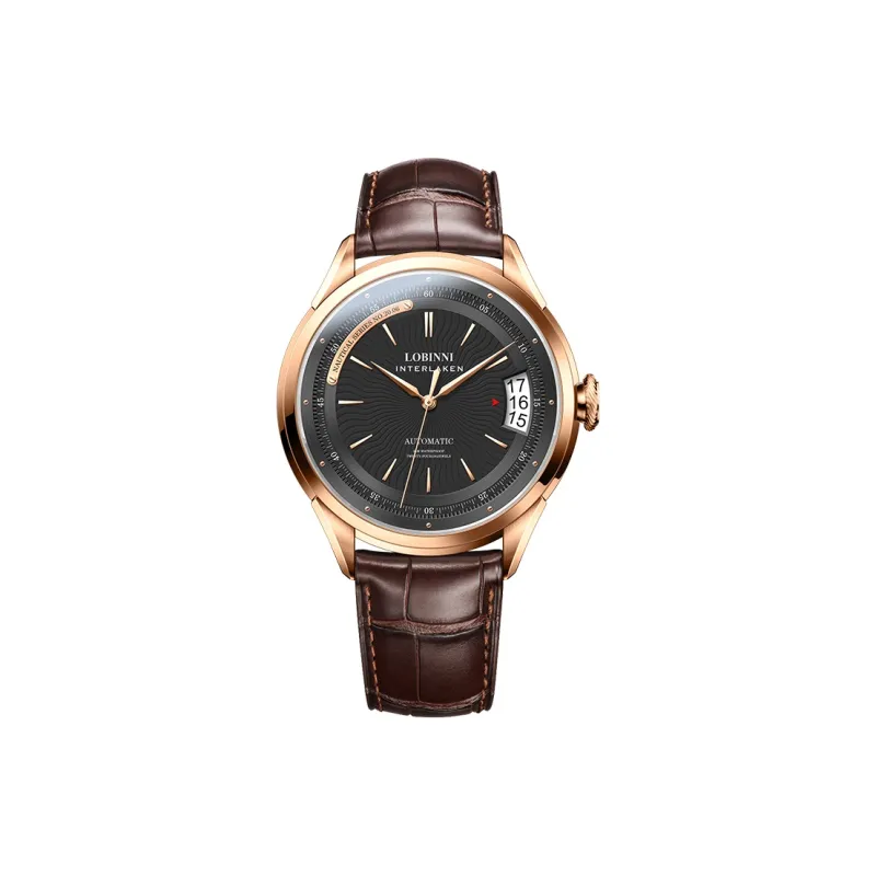 LOBINNI L Business Form Mechanical Movement Cowhide Strap Watch Men's Watches White Dial-13