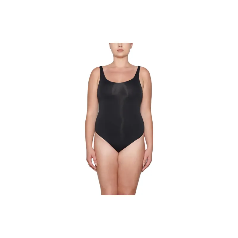 SKIMS ESSENTIAL SCOOP NECK BODYSUIT Jumpsuit Women's Black Agate ONYX-1