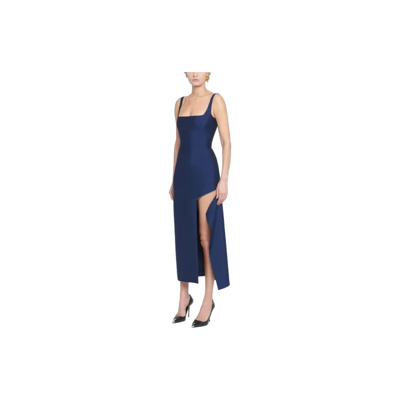 Alexander McQueen Slip Dresses Women's Blue-3