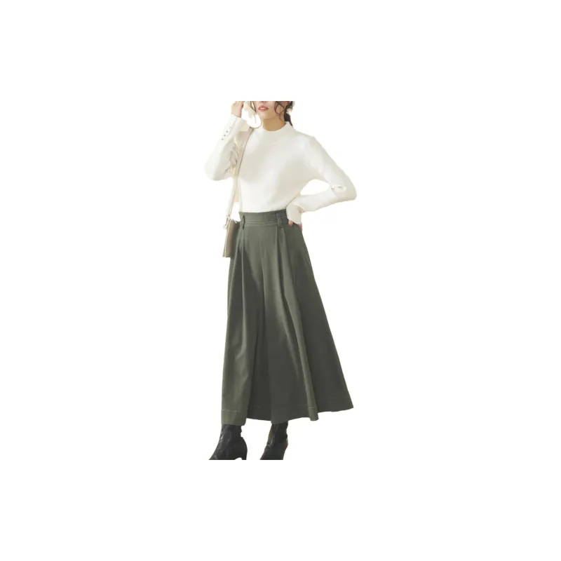 Beams Casual Pants Women's Olive Green-2