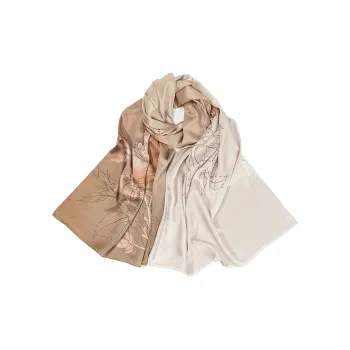 Shanghai Story 100% Mulberry Silk Silk Scarves Women's Elegant Begonia Gift Box Set