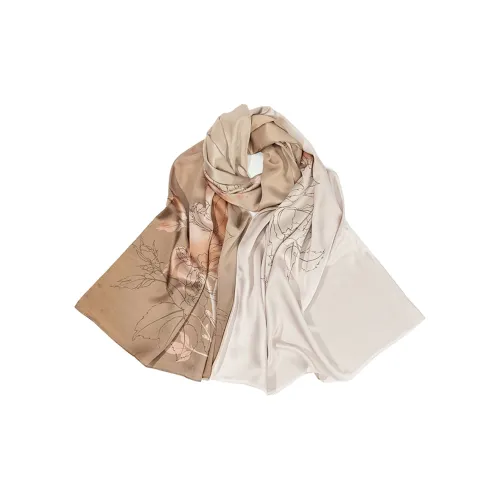 Shanghai Story 100% Mulberry Silk Silk Scarves Women's Elegant Begonia Gift Box Set