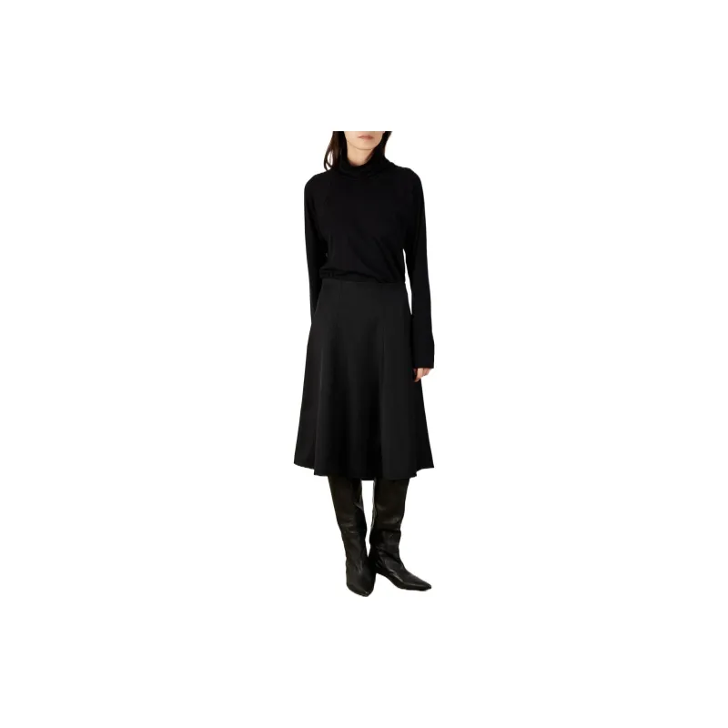 CLEANFLOW Casual Long Skirts Women's Black-2