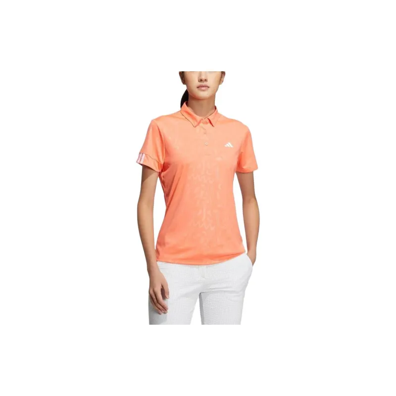 Adidas Polo Shirts Women's Coral Orange-2
