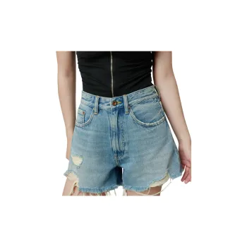 Wang Youshan Denim Shorts Women's Blue