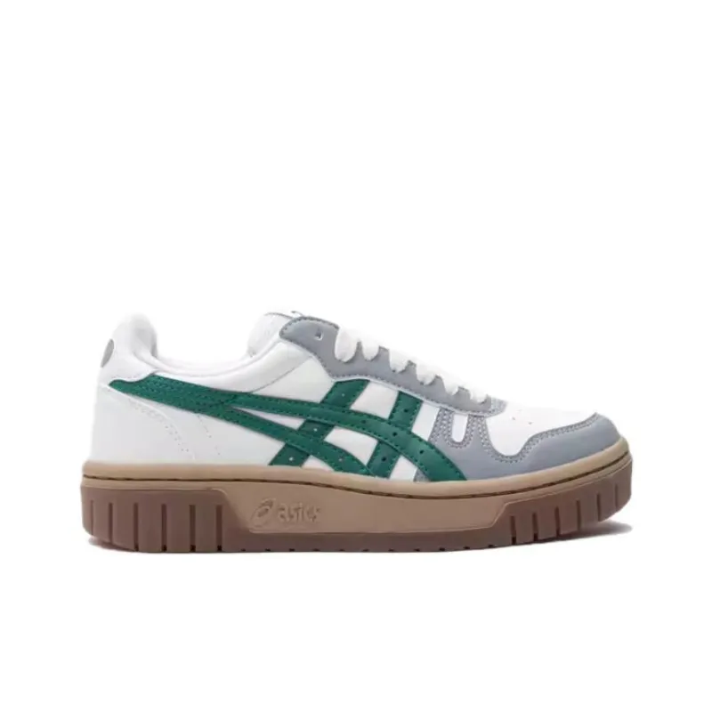 Asics Court MZ Anti-Slip And Wear-Resistant Lightweight Low-Top Kids' Skateboarding Shoes White Gray Green Teenagers-1