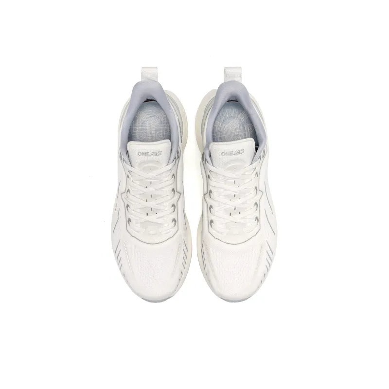 ONEMIX Height Increasing Impact Resistant Low Top Running Shoes Unisex White-2