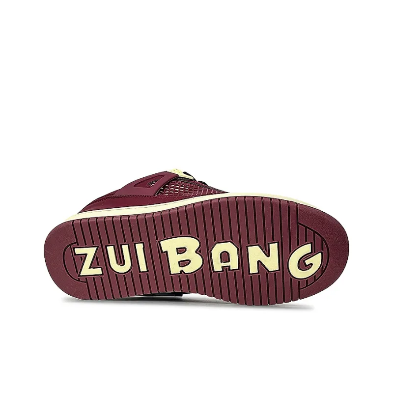 ZUIBANG Puffy Shoes Wear Resistant Low Top Skateboard Shoes Women's Angora Red-5