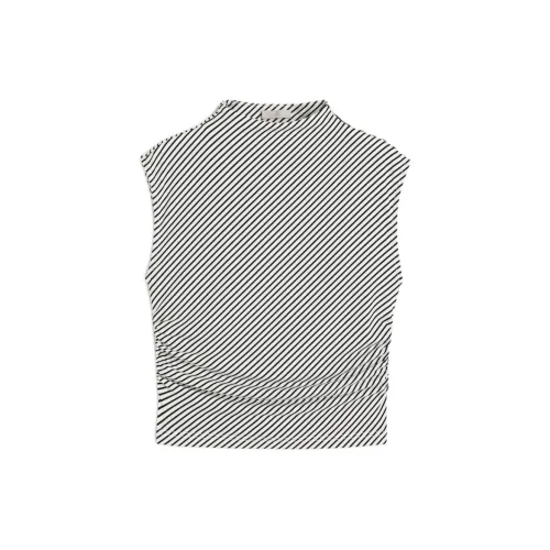 H&M Tank Tops Women's White/Black Stripes