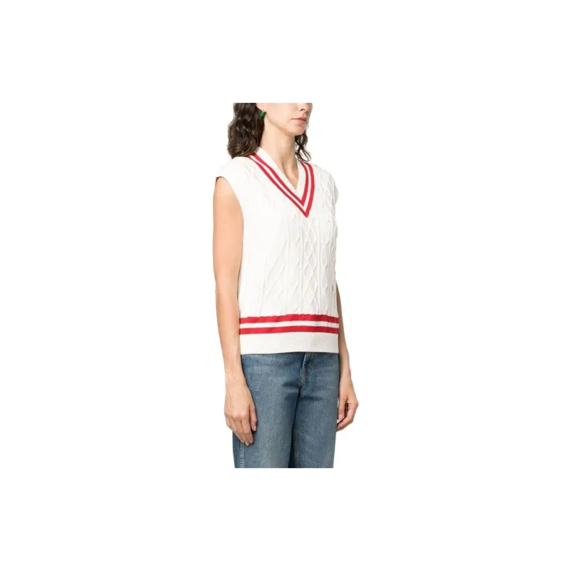 SPORTY & RICH Striped edges Sleeveless Knitted Top-3