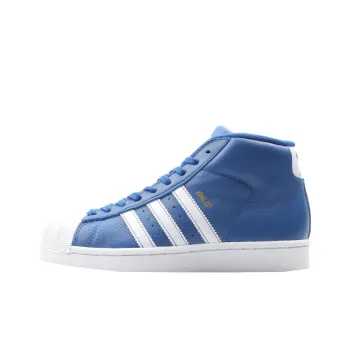 Adidas Originals Pro Model Wear resistant And Lightweight Mid Top Kids' Skateboarding Shoes Blue White Teenagers