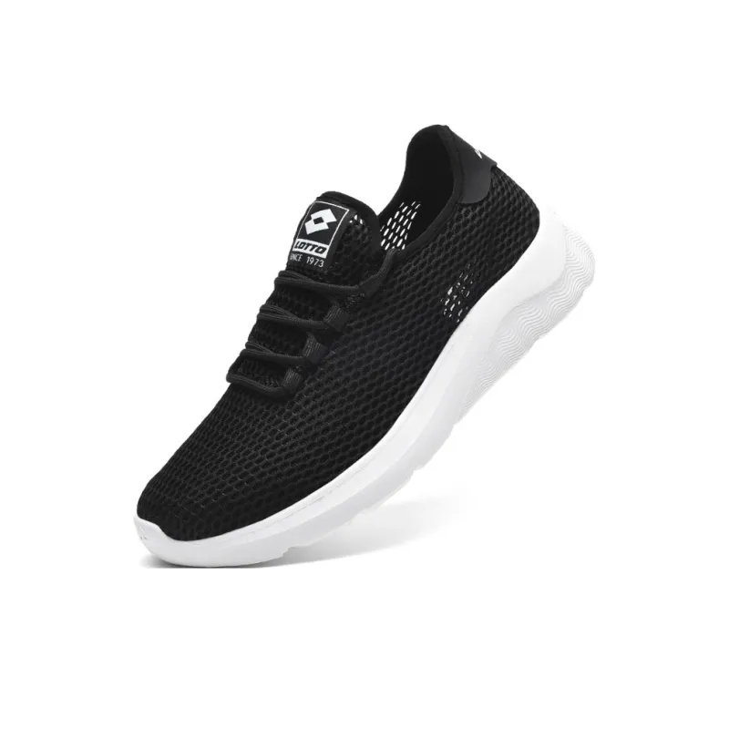 LOTTO Slip Resistant Breathable Coverage Lightweight Low Top Casual Shoes Men's Black White-3