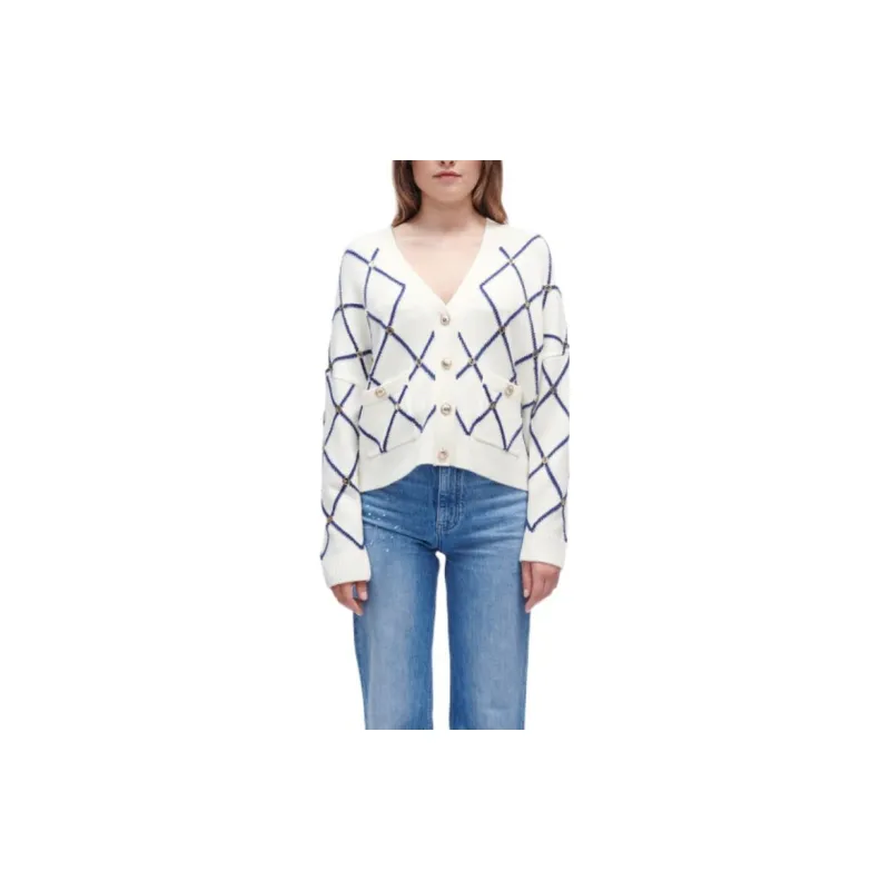 Maje Diamond pattern Knitted Cardigan-2