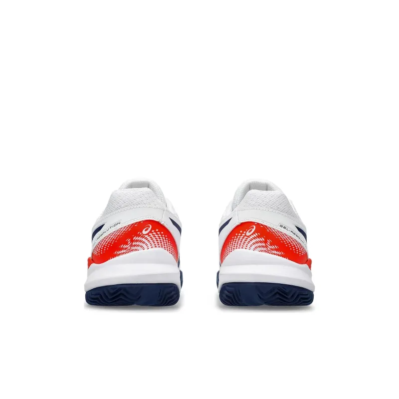 Asics Gel Resolution 9 Anti Kick Cushioning Low Top Kids' Training Shoes White Blue Kids'-2