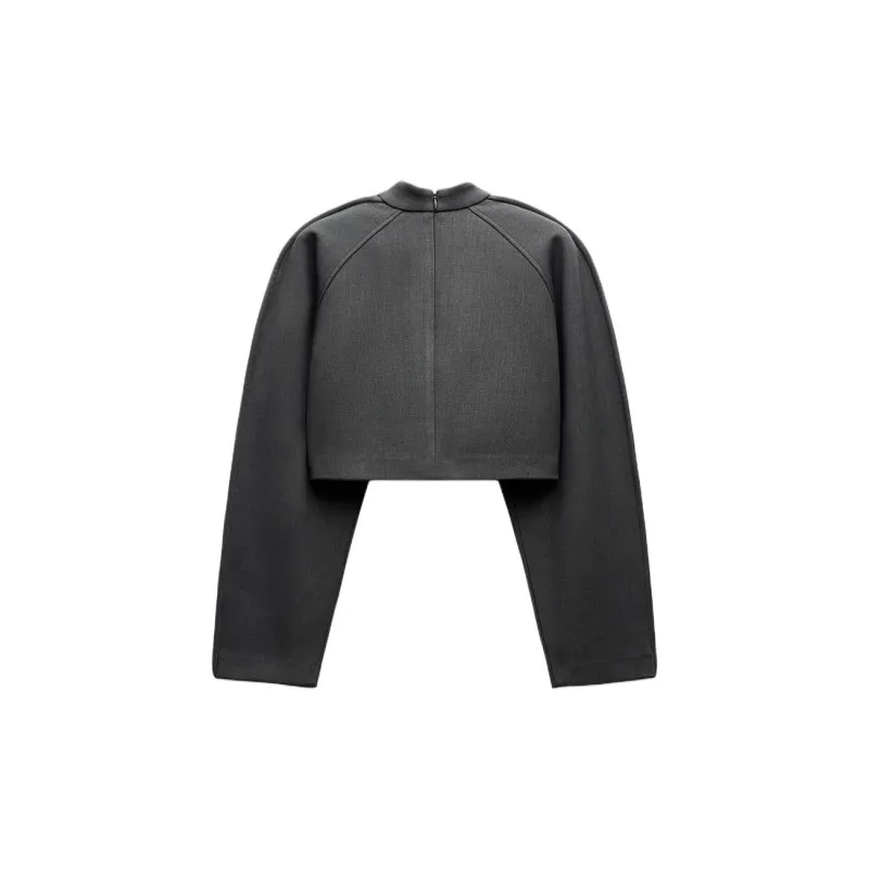 ZARA Crop Tops Women's Gray-1