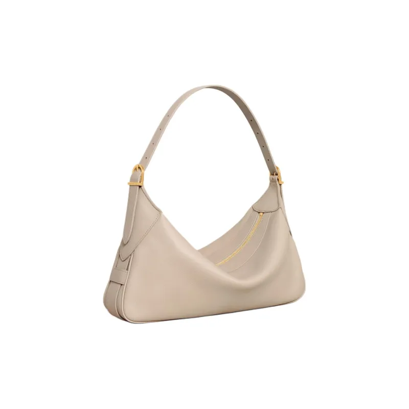 CELINE Romy Collection Calfskin One Shoulder Handbags Medium Size Women's Cappuccino-Colored-1