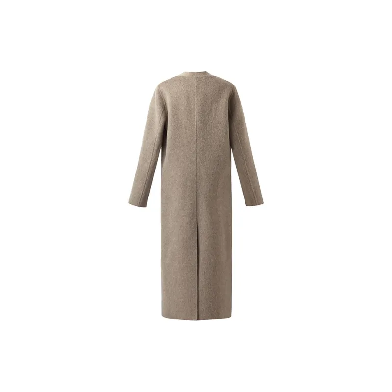 GOELIA Winter Coat Women's Flower Camel-2
