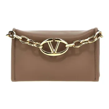 Valentino Lambskin Handheld Shoulder Bag Crossbody Bag Handbag Women's Brown