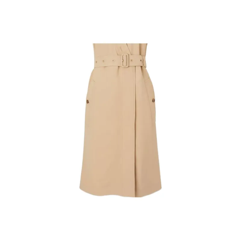 Burberry Sleeveless Dress Women's Soft Yellow Umber-4