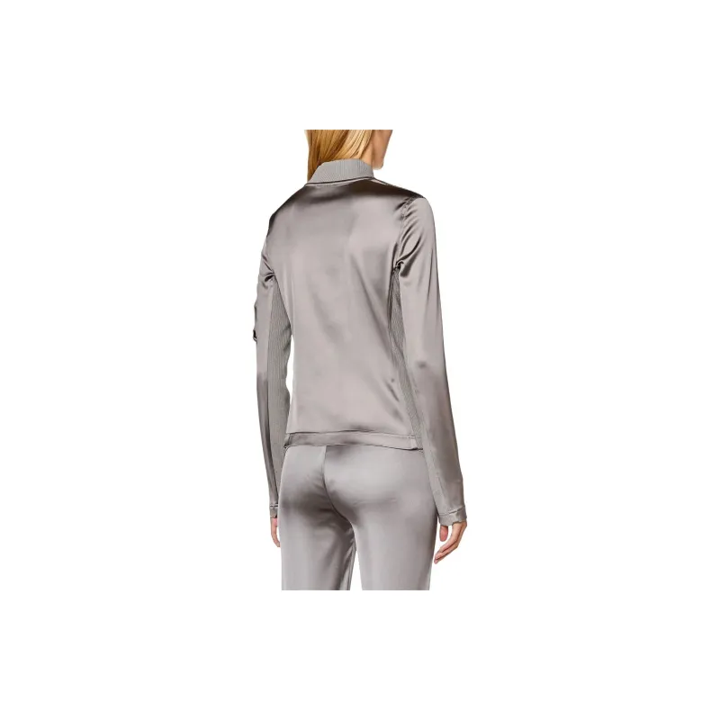 DIESEL Shiny Stretch Satin Track Jacket-1