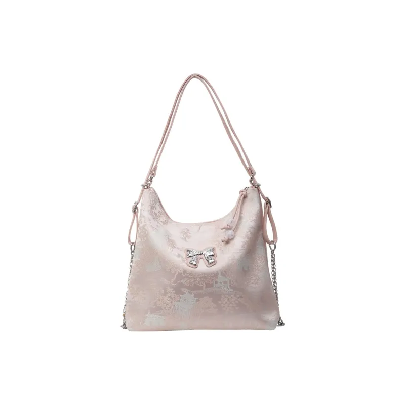 NOMK PU Backpack Crossbody Bag Shoulder Bag Backpack Women's Pearlescent White/silver/pink/blue-8