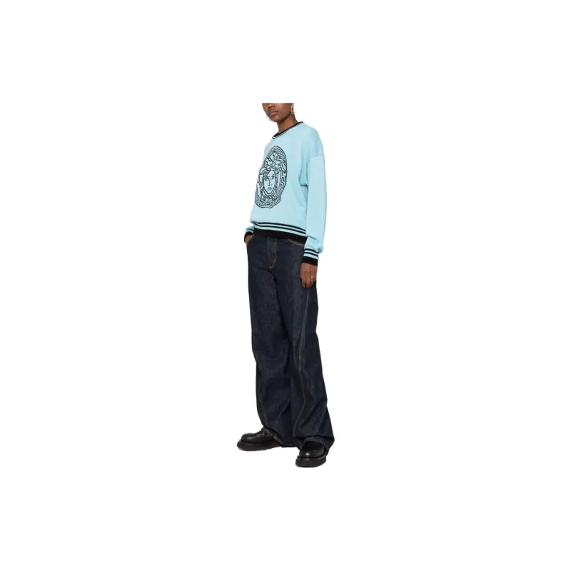 VERSACE Medusa Logo Knit 'Light Blue'-3
