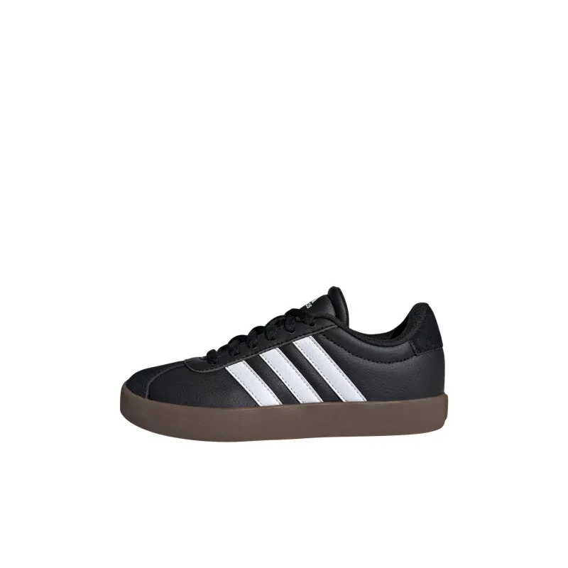 adidas VL Court 3.0 K 'Black White Gum'-0