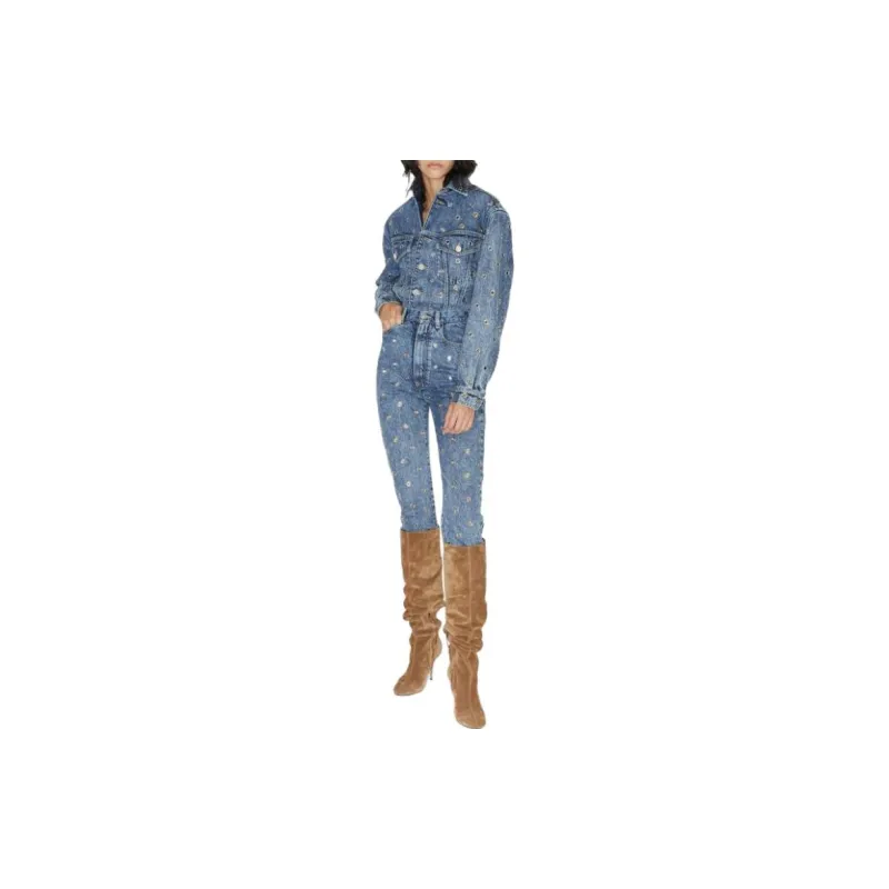 Alaia Denim Jackets Women's Dark Blue-2