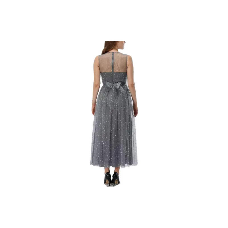 RED VALENTINO SS23 Sleeveless Dress Women's Gray-3