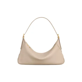 CELINE Romy Collection Calfskin One Shoulder Handbags Medium Size Women's Cappuccino-Colored